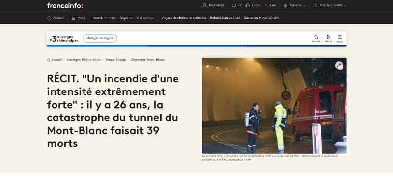 Equipes de secours tunnel du Mont Blanc 1999