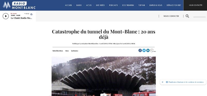 Memorial catastrophe tunnel du Mont Blanc